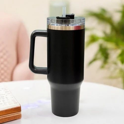 Stainless Steel Insulated Tumbler with Handle & Lid